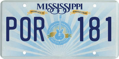 MS license plate POR181