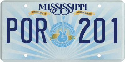 MS license plate POR201