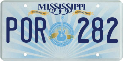 MS license plate POR282