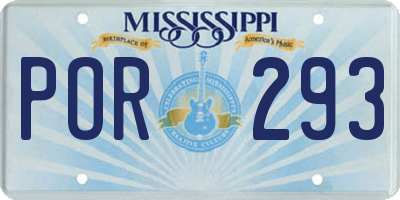 MS license plate POR293