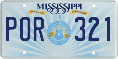 MS license plate POR321