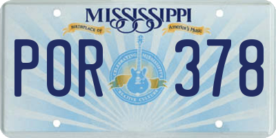 MS license plate POR378