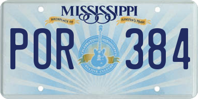 MS license plate POR384