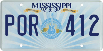 MS license plate POR412