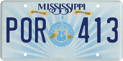 MS license plate POR413