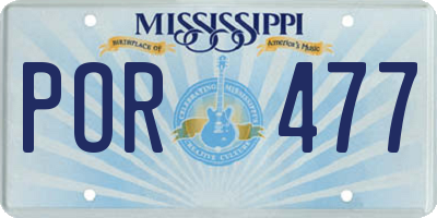MS license plate POR477