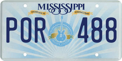 MS license plate POR488