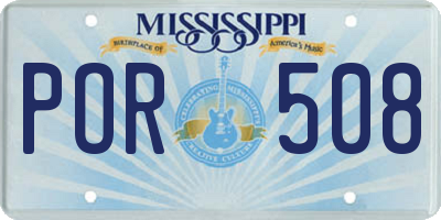 MS license plate POR508