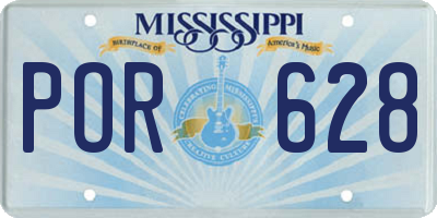 MS license plate POR628