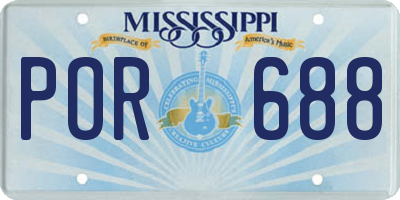 MS license plate POR688