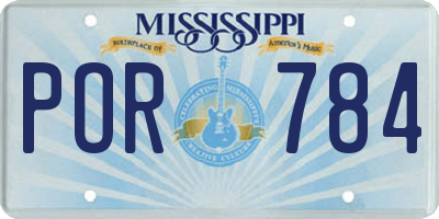 MS license plate POR784