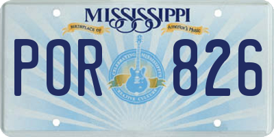 MS license plate POR826