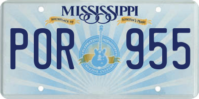 MS license plate POR955