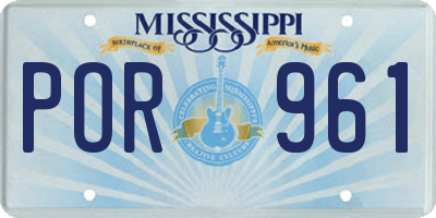 MS license plate POR961