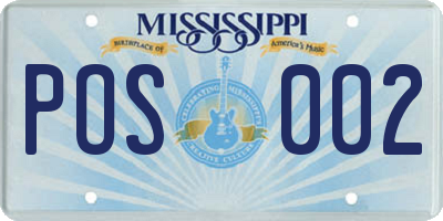 MS license plate POS002