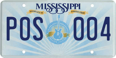 MS license plate POS004