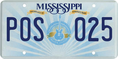 MS license plate POS025