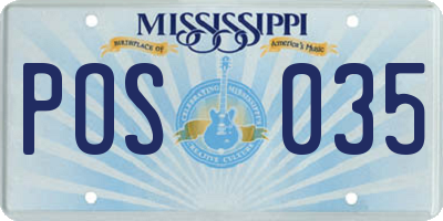 MS license plate POS035