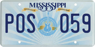 MS license plate POS059
