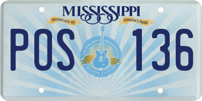 MS license plate POS136