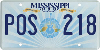 MS license plate POS218