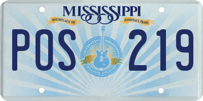 MS license plate POS219