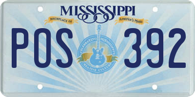 MS license plate POS392