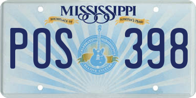 MS license plate POS398