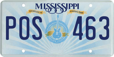 MS license plate POS463