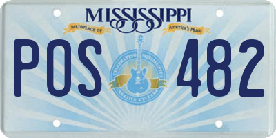 MS license plate POS482