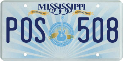 MS license plate POS508