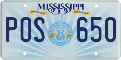 MS license plate POS650