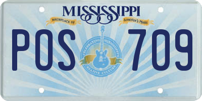 MS license plate POS709