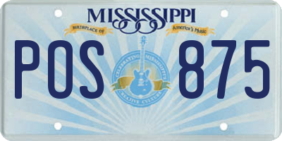 MS license plate POS875