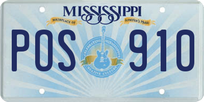 MS license plate POS910