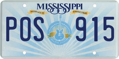 MS license plate POS915