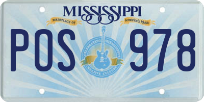 MS license plate POS978