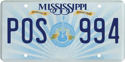 MS license plate POS994