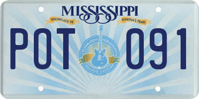 MS license plate POT091