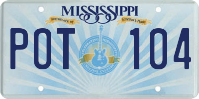 MS license plate POT104