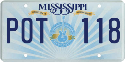 MS license plate POT118