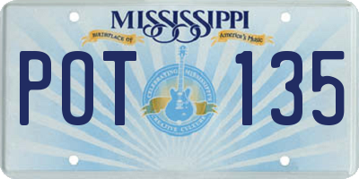 MS license plate POT135
