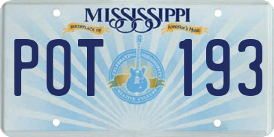 MS license plate POT193