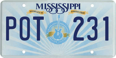 MS license plate POT231