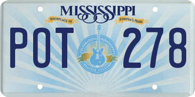 MS license plate POT278