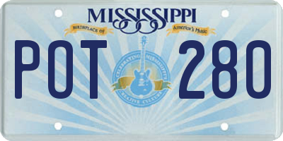 MS license plate POT280