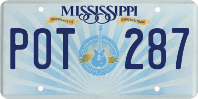 MS license plate POT287