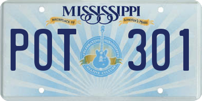 MS license plate POT301