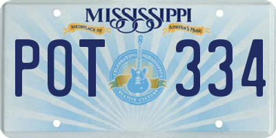 MS license plate POT334