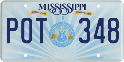 MS license plate POT348